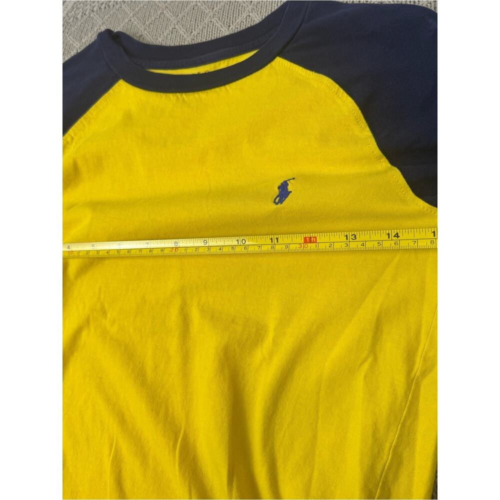 Polo by Ralph Lauren Yellow & Navy Long-Sleeve 67 Raglan Tee M - Picture 8 of 14